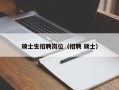 硕士生招聘岗位（招聘 硕士）