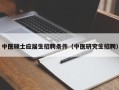 中医硕士应届生招聘条件（中医研究生招聘）