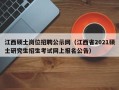 江西硕士岗位招聘公示网（江西省2021硕士研究生招生考试网上报名公告）