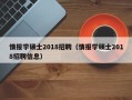 情报学硕士2018招聘（情报学硕士2018招聘信息）