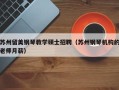 苏州留美钢琴教学硕士招聘（苏州钢琴机构的老师月薪）