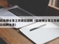 历史硕士生工作岗位招聘（历史硕士生工作岗位招聘信息）