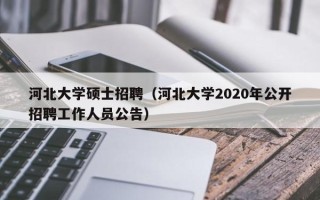 河北大学硕士招聘（河北大学2020年公开招聘工作人员公告）