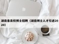湖南各高校博士招聘（湖南博士人才引进2020）
