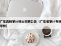 广东高校审计硕士招聘公告（广东省审计专硕学校）