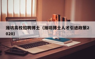 潍坊高校招聘博士（潍坊博士人才引进政策2020）