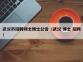 武汉市招聘硕士博士公告（武汉 博士 招聘）